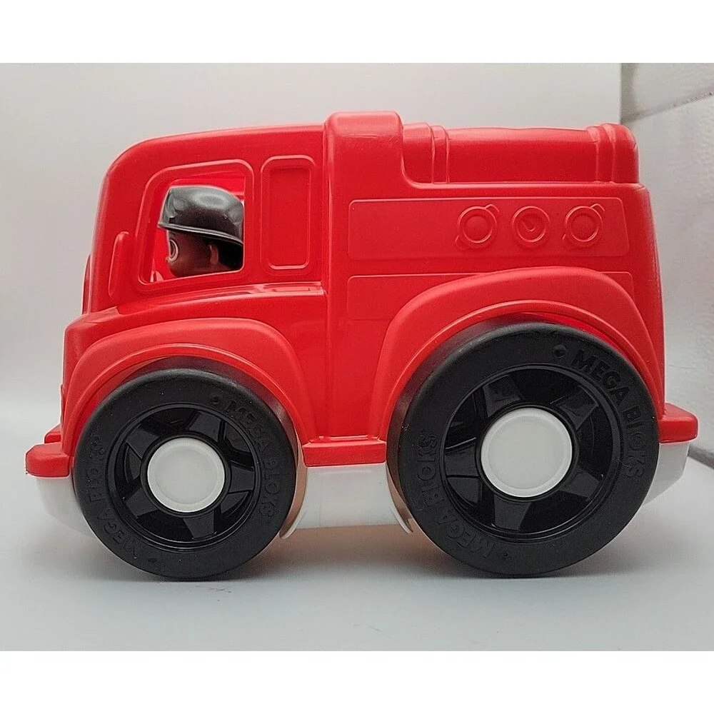 Mega Bloks Freddy Fire Truck Kids Toy Red GXX08 Truck & Buddy Block Only EUC